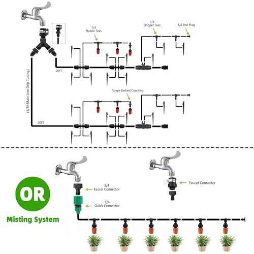 240FT DIY Automatic Drip Irrigation System Kit for Garden