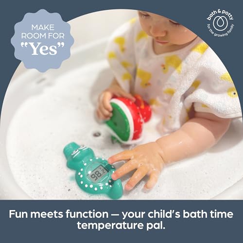 Dreambaby Floating Crocodile Bath Thermometer - Water Temperature Monitoring for Newborns, Infants, Toddlers - Croc Toy with Fahrenheit Display | Instant Digital Water & Room Temperature - Fun Floating Turtle Toy - Helps Monitor Bath Water Temperature - c