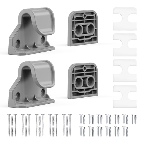 EZIGO Retractable Baby Gates Replacement Parts for 100/120 inch Dog Gate | Full Set Wall Mounting Accessories Including Brackets, Latches, Screws for Extra Wide Baby Gate Retractable Dog Gate, Gray - color: Gray, size: Medium