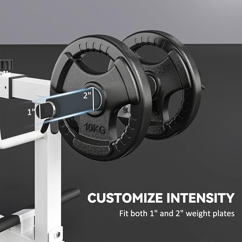 Soozier Seated Calf Raise Machine for Home Gym Waist Arm Training | Adjustable Calf Machine Leg Extension - color: White