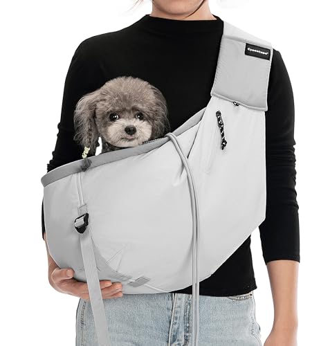 Dog Carrier Sling for Small Dogs,Adjustable Pet Pouch Carrier | Escape-Proof Safety Durable & Easy-Care Construction Smart Storage & Lightweight Portability Versatile for Active Lifestyles - color: Grey
