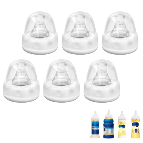 VANEST 6-Pack Bottle Nipples Compatible with Similac/Enfamil, Standard Flow | Compatible with Ready to Feed Formula Bottles and Most Standard Bottles, Replacement Silicone No Spill, 6ml/min