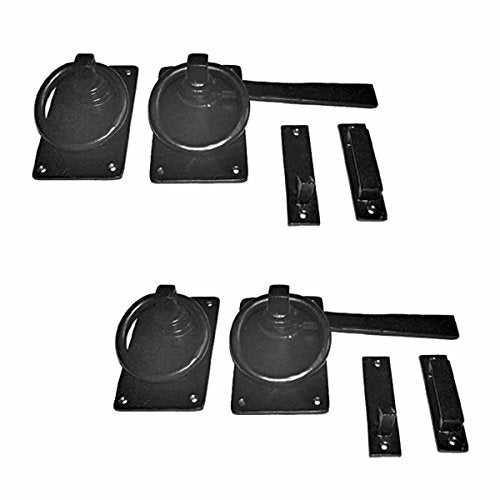 Renovators Supply Manufacturing Door Lock Latch 6.5 in. Black Wrought Iron Gate Latch Garage Barn Door Lock with Mounting Hardware Pack of 2 - color: Black 6.5", size: Pack of 2