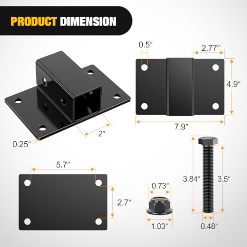 Nilight Bolt on Tractor Bucket 2 inch Towing Receiver 5/8”Pin Hole | Class 3 Trailer Hitch 25573LBS Work Well for Tractor Bucket RV UTV Truck - color: 2 inch Towing Receiver