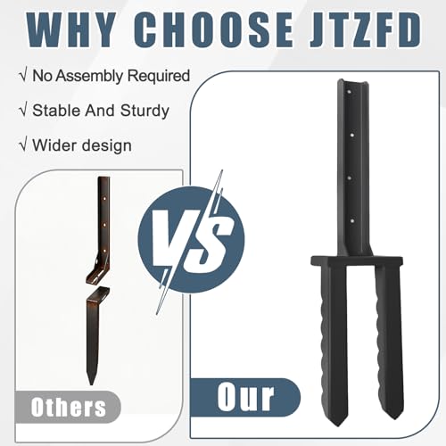 2Pcs Fence Post Repair Kit, Quick Fix Broken/Leaning Wood Post | Heavy Duty Steel Fence Post Anchor, Wavy Design Fence Post Repair Stakes