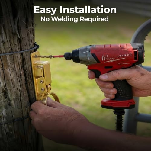 Heavy Duty Gate Latch for Farm & Ranch Gates, One Hand Automatic Spring Lock, Instant Self Locking Gate Latch for Metal Pipe, Wood & Backyard Fence Gates, Rust Resistant Easy Install