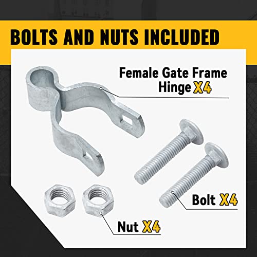 VIVIDA 1-5/8" Chain Link Female Gate Hinge, Metal Gate Hinge for 1-5/8" OD Post/Pipe, Chain Link Fence Hardware, Galvanized Steel, 4 PCS (Pack of 2) - size: 1-5/8" (4 PCS) (Pack of 2)