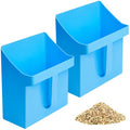 Relaxweex 2 Pcs 4 Quart Enclosed Large Feed Scoop, Blue | Heavy Duty Durable, for Ranchers, Homesteaders and Livestock Farmers - color: Blue