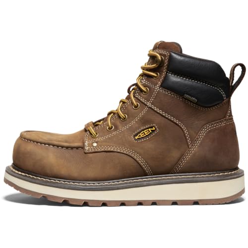 KEEN Utility Men's Cincinnati 6" Composite Toe Waterproof Wedge Work Boots - color: Belgian/Sandshell, size: 9 Wide
