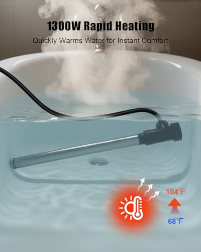 Immersion Water Heater 1500W Titanium Rod with Digital Controller Sensor | Corrosion Resistant Alloy, Precise Regulation, Overload Protection, Simple Setup, Durable Structure