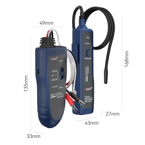 NOYAFA NF-816LP Underground Wire Locator, Electrical Cable Tracker | Find Breaks in Buried Wires, Network & Irrigation Line Finder, Rechargeable, LED Flashlight