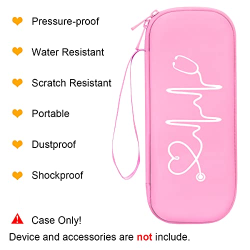 BOVKE Travel Carrying Case Compatible With 3M Littmann Classic III, Lightweight II S.E, MDF Acoustica Deluxe Stethoscope, Extra Room for Medical Scissors EMT Trauma Shears and LED Penlight, Pearl Pink - color: Pu Leather_Pearl Pink