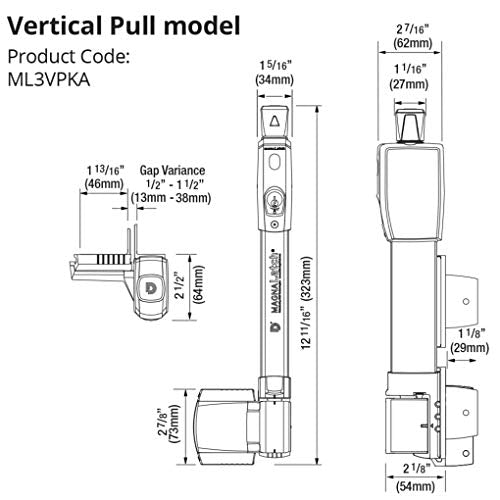 National Hardware MagnaLatch Pool Gate Latch, Vertical Pull, 13", Black - size: (Pack of 1)