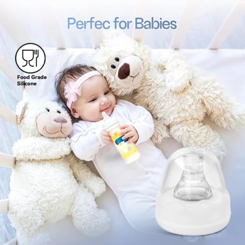 VANEST 6-Pack Bottle Nipples Compatible with Similac/Enfamil, Standard Flow | Compatible with Ready to Feed Formula Bottles and Most Standard Bottles, Replacement Silicone No Spill, 6ml/min