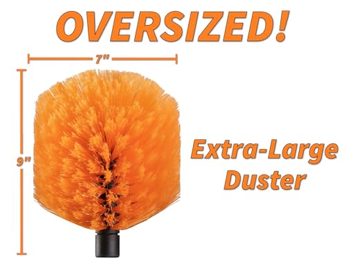4-13 ft Cobweb Duster with Extension Pole 20 Foot High Reach | Spider Web Cleaner Cobweb Brush for Outdoor & Indoor Web Cleaning // Lightweight & Sturdy Telescopic Pole Kit - size: 13 feet