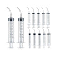 12 Pack Dental Syringe Disposable 12ml Dental Irrigation Syringe with Curved Tip for Oral, Dental Care, Tonsil Stone Squirt, Feed Pet, Liquid Injection, Oil, Glue, With Clear Measurement (C 12 Pack 12ml) - size: C 12 Pack 12ml