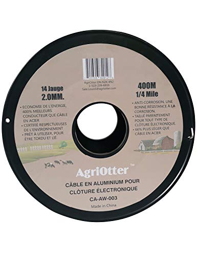 Aluminum Electric Fence Wire for Garden Fence, Electric Fence, Chicken Wire Fence, Craft Wire, 1/4 Mile(400M) 14 Gauge (2.0 mm.) (0.079inch)