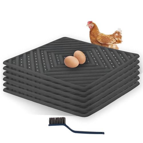 Skimzy Chicken Nesting Pads 4 Pack, Washable Silicone Nest Box Liners, Non Slip Egg Laying Mats, Easy to Clean Coop Pads, Trim to Fit 12x12 Inch for Hens, Ducks & Backyard Chickens