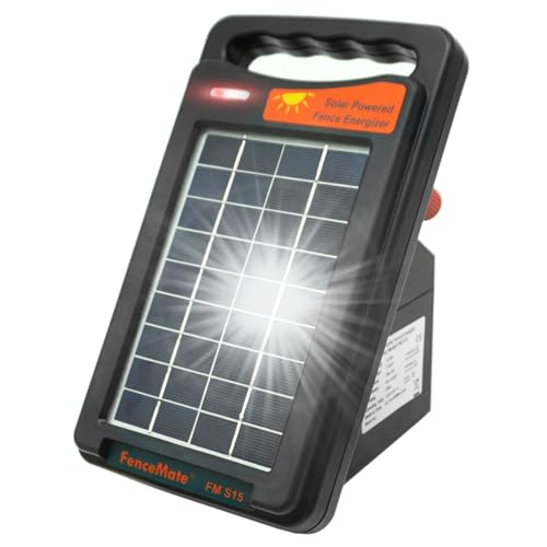 FenceMate 10 Miles Range Solar Fence Charger 0.2J for Containment | Livestock,Poultry,Pet,Hobby Farming, Portable Energizer for Exclusion of Rodent, Nuisance, Day&Night, All-Weather Protection