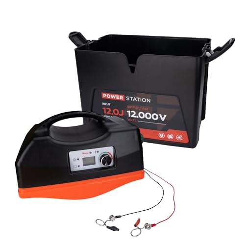 Solar Electric Fence Charger - 9 Joule Fence Energizer 25W Solar Panel Fence Energizer 12V Battery 120Miles Range Electric Fence Energizer Ideal for Livestock, Poultry, Large Animals - size: ADS9000