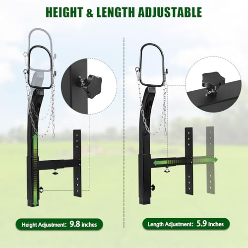 Livestock Stand 9.8 inch Height Adjustable, Goat Stand 5.9 inch Length Adjustable，Metal Livestock Stand Attachment Nose Loop Headpiece, Trimming Stand for Goat & Sheep. | Nose Loop Headpiece for Goat & Sheep, Powder-Coated Steel Trimming Stand for Farm Gr