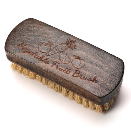 Vegetable Scrubber, Veggie Fruit Potato Brush for Food | Firm Bristles, Wood Veggie Wash Scrubber, Carrot Cucumber Corn Tableware Cleaning, Kitchens Camping Brush Tool - color: Brown