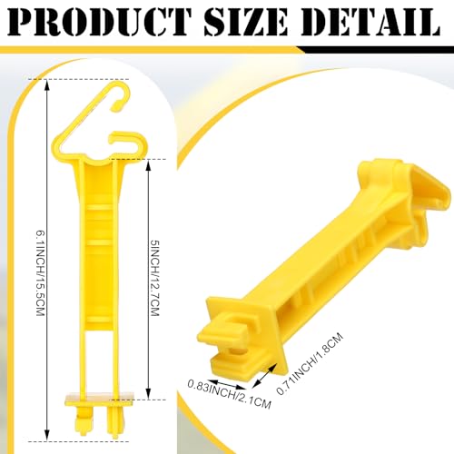 Pangda 200 Pcs 5 inch Snap Type Insulator Electric Fence T Post Insulators Extended Snug Fitting T Post Electric Fence Wire Clips for Agricultural and Ranchers (Yellow) - color: Yellow