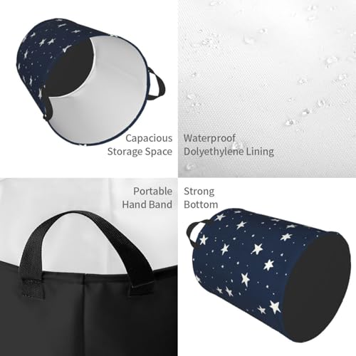 Laundry Basket Small Star Collapsible Large Capacity,63l Dirty Clothes Basket Durable Lightweight Hamper With Handles Ideal For Clothes, Toys Home Organization - color: star