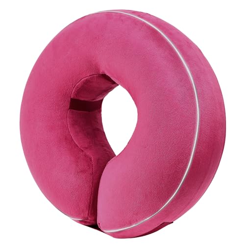 Inflatable Reflective Dog Cone Collar Alternative After Surgery,Doggie Recovery Dount Neck Ecollar,Adjustable Soft Dog Cone Collar for Small Medium Large Dogs (Pink, XXL) - color: Pink, size: XX-Large（18.5"-22.5"）