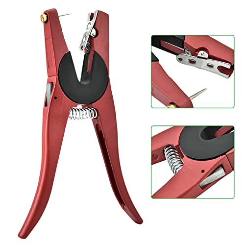 Yosoo Health Gear Livestock Ear Tag Plier, Durable Alloy Tagging Applicator with Spring Loaded Ergonomic Handle for Farm Animals Red 9.6 x 2.4 x 0.9 in 1 Piece