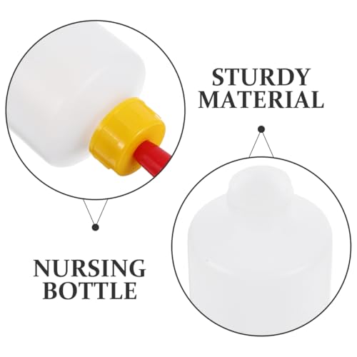 5 Sets Goat Bottles for Feeding Baby Small Animal Calf Lamb Milk Jug Plastic Livestock Milk Bottles for Baby Goats Calves Lambs Portable Farm Feeding Kit 9.05 x 2.36 in