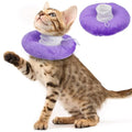 Cat Cone Collar Soft, Adjustable & Lightweight Kitten Elizabethan e Collar to Stop Licking After Surgery, Ideal for Wound Recovery, Durable & Machine Washable, Purple Small - color: Purple, size: Small(Neck:5.9")