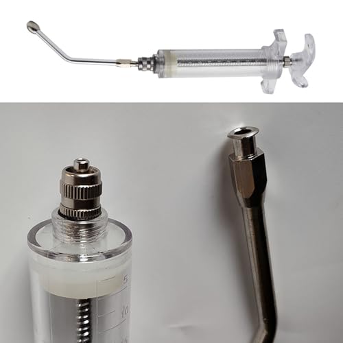 100ML Syringe with Drench Nozzle, Adjustable Dosage Detachable Drench Livestock Birds Feeding Syringe Gun for Cats Dogs Kitten Puppy Bunny Small Animals Newborn Pet Feeder Nursing Supplies (L-100ML) - size: L-100ML