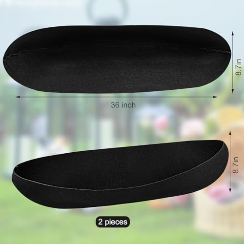 2PCS 36 Inch Window Box Liner Fabric Planter Basket Liner Trough Planter Insert Liner Black Hanging Flower Basket Liners Non-Woven Felt Plant Liner for Planters Fence Garden - Avoid Bird Nesting