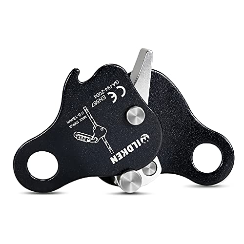 WILDKEN Climbing Ascender Fall Protection Belay Device Climbing Rope Grab | Ascender for Rock Climbing Mountaineering Tree Arborist Expedition Caving Rescue Aerial Work - color: Black