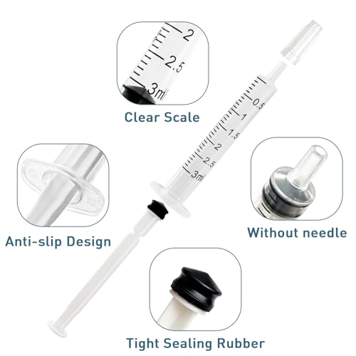 50 Sets 3mL Colostrum Syringes with Caps,Colostrum Collector kit | 50PCS 3mL Sterile Syringe, 50 Labels, 5 Storage Bags and 1 Measuring Cup