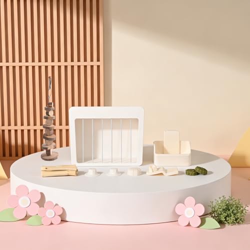 RUBYHOME Rabbit Hay Feeder Guinea Pig Food Feeder Adjustable Height Rabbit Feeder Guinea Pig Food Bowl Complete Bunny Bundle Bunny Accessories for Rabbits, Guinea Pigs, Chinchillas