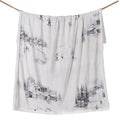 Paseo Road Indigo Hill by HiEnd Accents Ski Toile 54x68 Throw Blanket | Snow Mountain, Pine Tree, Ski Season Print, Cabin Lodge-Style Fleece Blanket for the Couch, Sofa, Bed, or Camping - color: Ski Toile