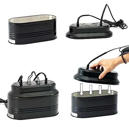Dual Reptile Light Fixture with 2 Different Switches, Deep Dome Reptile Heat Lamp Fixture fit E26 Reptile Lamp, UVB Reptile Light Fixture Kit Perfect for Reptiles Amphibians