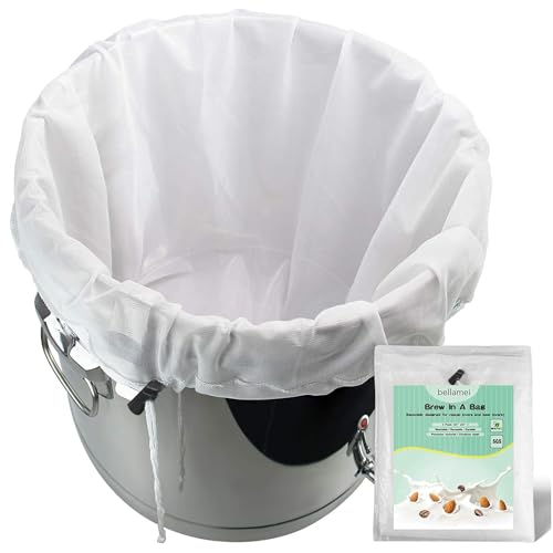 Brew Bag Reusable 2 Pack 22"×26" 250 Micron Fine Mesh Bag for Beer | 5 Gallen with Drawstring for Fruit Cider Apple Grape Wine Press Straining Brew in a Bag - size: 2 pack-22"×26"