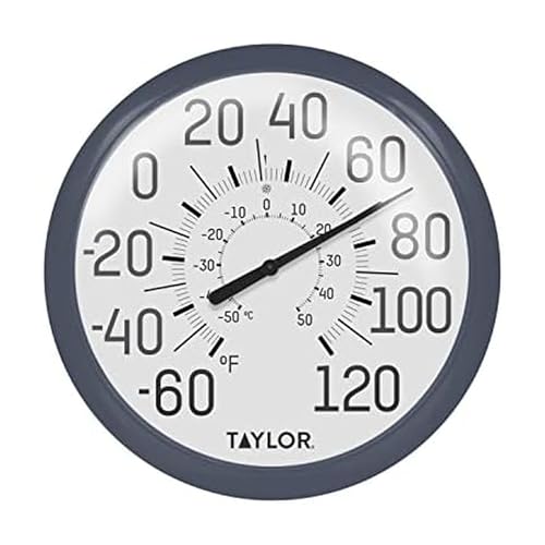 Taylor Big & Bold Wall Thermometer, 13.25 Inch, Navy - color: Navy, size: 13.25 inches (Pack of 1)