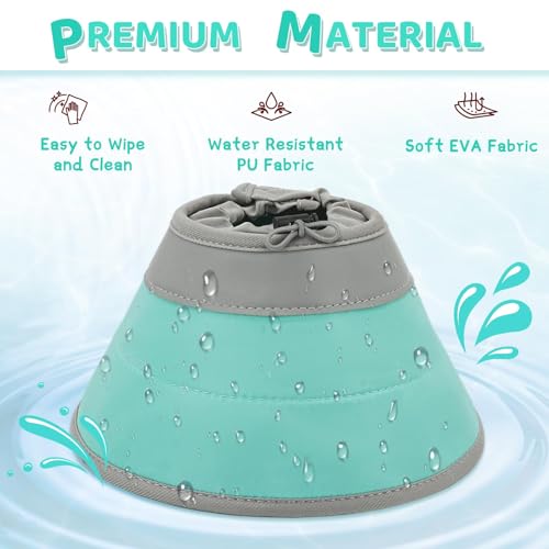 Cat Cone Collar Soft to Stop Licking, Adjustable, Foldable Lightweight Kitten Cones After Surgery Recovery for Cats & Kittens, Cat Cone Alternative, Easy Eating (Solid Green, S) - color: Solid Green, size: S