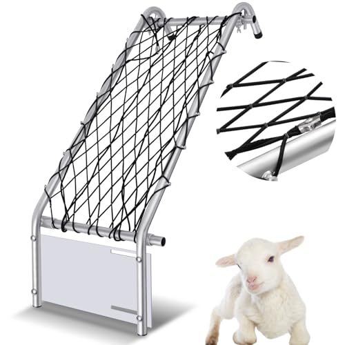 Deck Chair for Sheep Metal Sheep Chair Hoof Trimming Heavy Duty Goat Stand with Webbing Adjustable Width 10-16 Inch Livestock Handling Supplies for Hoof Trimming Lamb, 55.1" x 20.9"
