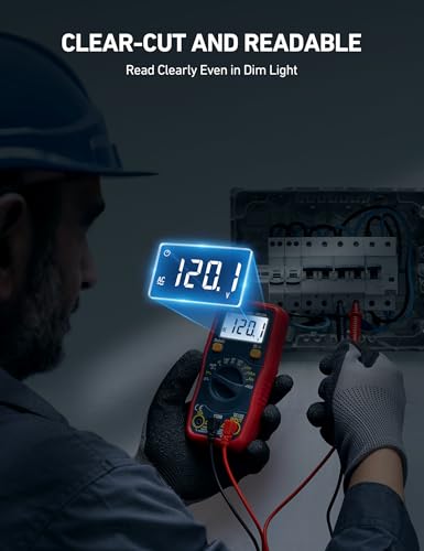 AstroAI DM130B Multimeter, 4000 Counts, Auto-Ranging, Capacitance Testing | Measures AC/DC Voltage, Current, Resistance, Capacitance, NCV, 1.5V/9V/12V Battery Modes, CAT III 600V