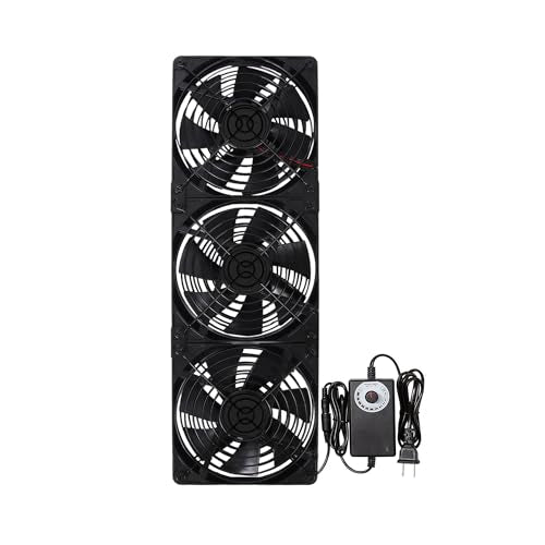 3x140mm 420mm Ventilation Fans with Magnetic Screws Kits & Speed Controller | Powerful Magnetic Installation Ventilation Fan with Multi-Configurations for Cabinets, Servers, Mining Rigs & Chicken Coops
