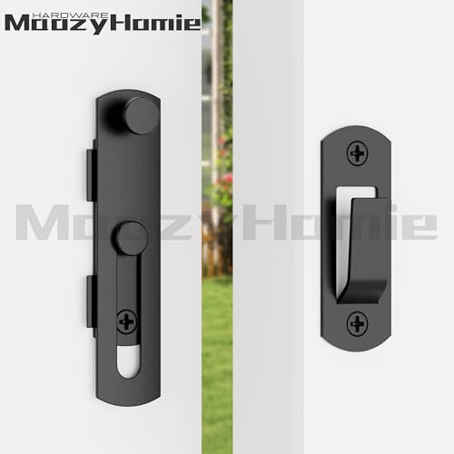 4 Inch Flip Latch Gate Latches, 180 Degree Flip Barn Door Lock Latch, Heavy Duty SUS304 Stainless Steel Flip Sliding Latch, Bolt Buckle Lock for Barn Wood Fence Sliding Doors, Black, 1 Pack - color: Matte Black