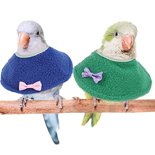 4 Pack Soft Bird Elizabethan Collars, Adjustable Parrot Recovery Cone for Feather Plucking & Anti Bite, Cute Cotton Bird Neck Protector for Cockatiel Budgie Lovebirds Small Parrots
