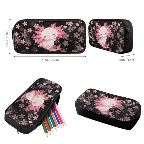 Upetstory Cherry Blossom School Bag Axolotl Backpack for Girls School Bag Set wth Lunch Box 6-8 8-10 10-12 Kids Pencilcase Water Bottle Sleeve Book Cover Elementary Kindergarten Preschool Bookbag - color: Cherry Blossom Axolotl