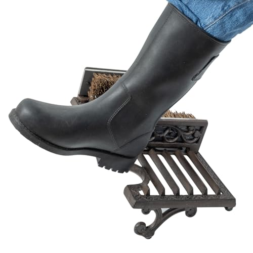 Boot Scraper Outdoor Shoe Brush with Flaps,Cleaning Heavy-Duty Shoe Cleaner and Boot Scrubber for Mud,Dirt, Snow,Durable Weather-Resistant Outdoor Shoe Cleaning Tool - color: Dark Coffee 16‘’