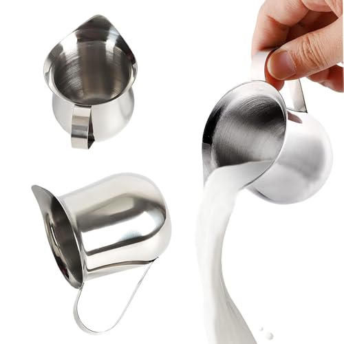 6 Pack 2oz Stainless Steel Bell Creamer Pitcher Mini Cup Espresso Container | Mengbaobao Milk Coffee Cream Container Server Cup - size: 2oz x6